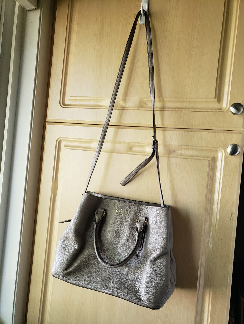 kate spade Gray Leather Tote Shoulder Bag